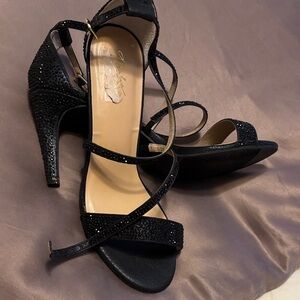 Thalia Sodi Black Glitter Heels